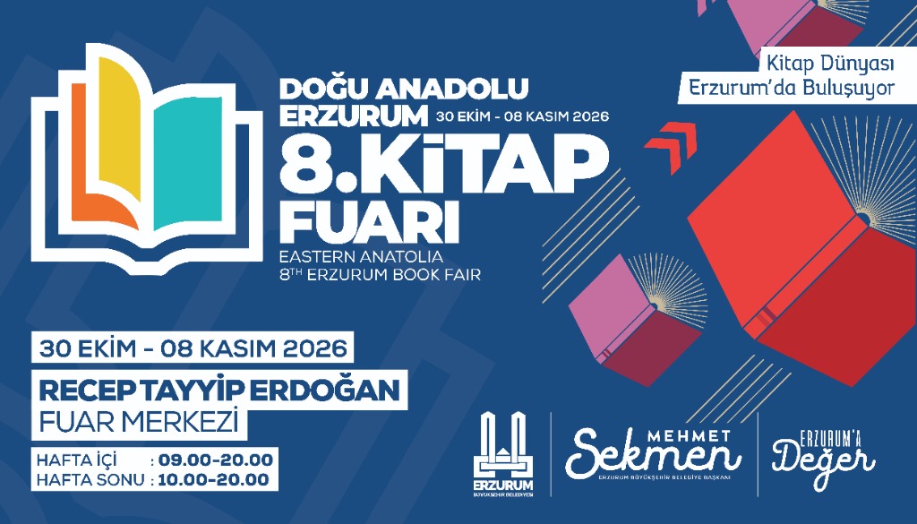 Doğu Anadolu Erzurum 8. Kitap Fuarı 30 Ekim - 8 Kasım 2026 Afişi